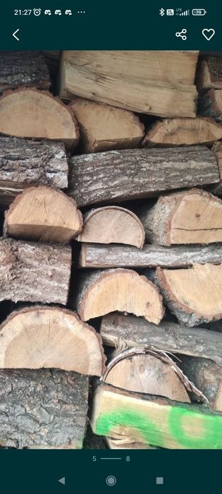 Drewno kominkowe, opałowe, sezonowane, dąb, suche, dostawa