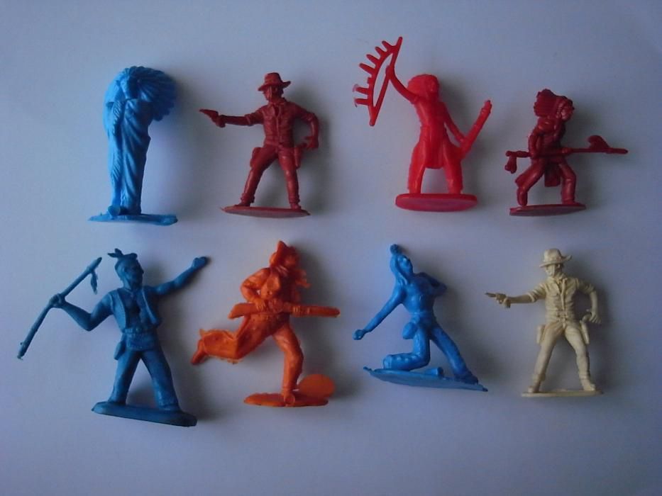 64 bonecos indios cowboys pvc vintage antigo figura