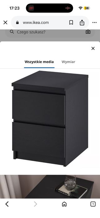 Szafka Nocna Komoda Do Sypialni Malm Czarna Ikea