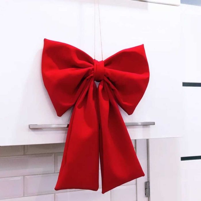 Kokarda świąteczna czerwona 50 cm