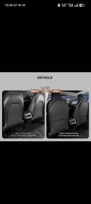 Тесла Захисні накладки на спинки чохли тесла передніх сидінь Tesla Y/3