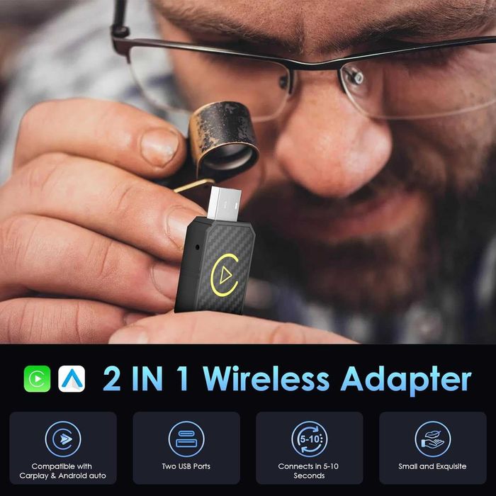 2w1 bezprzewodowy adapter Carplay do Apple iOS Android Auto Smart USB