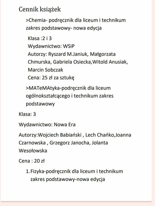 Książki dla szkół średnich