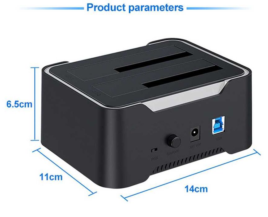 Dock HDD para clonar discos rígidos SATA 2.5" 3.5" USB NOVO