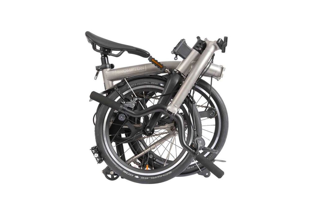Rower składany Brompton T-line M4L Blasted Titanium. Tytan,Carbon