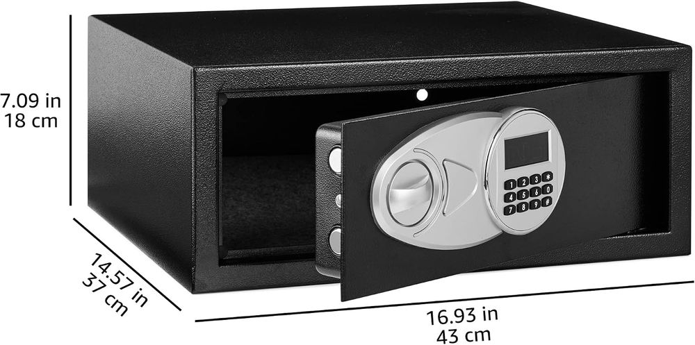 Sejf elektroniczny amazon basics 20l zamek szyfrowy stalowy czarny