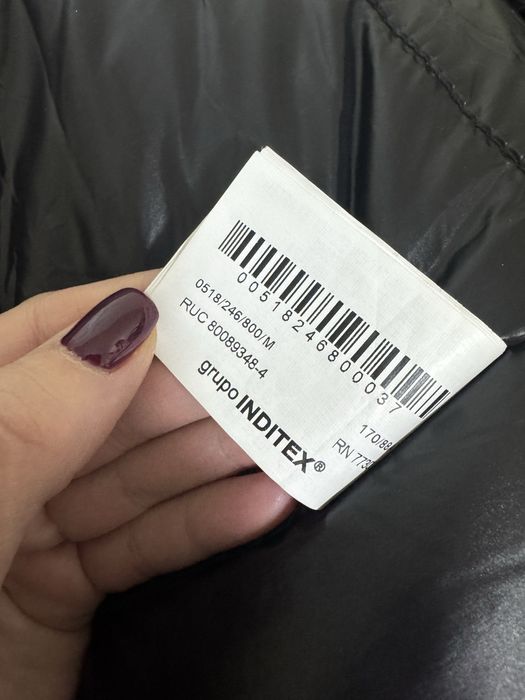 Стильне тепле зимове максі пальто пуховик Zara 38/M