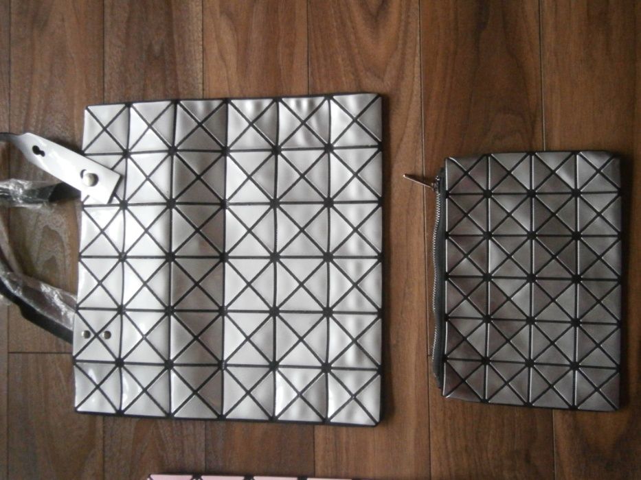 Kopertówka torebka geometric szara srebrna nowa 12