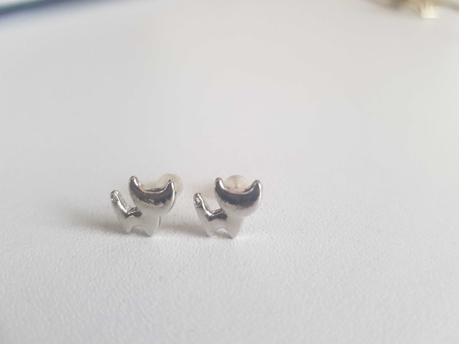 Kolczyki srebrne kotki koty