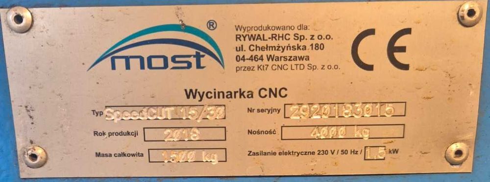 Przecinarka plazmowa CNC SpeedCut 15/30 MOST