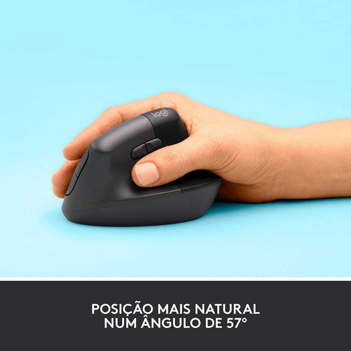 Rato Laser Logitech Lift Vertical Ergonomic Wireless/Bluetooth 4000DPI