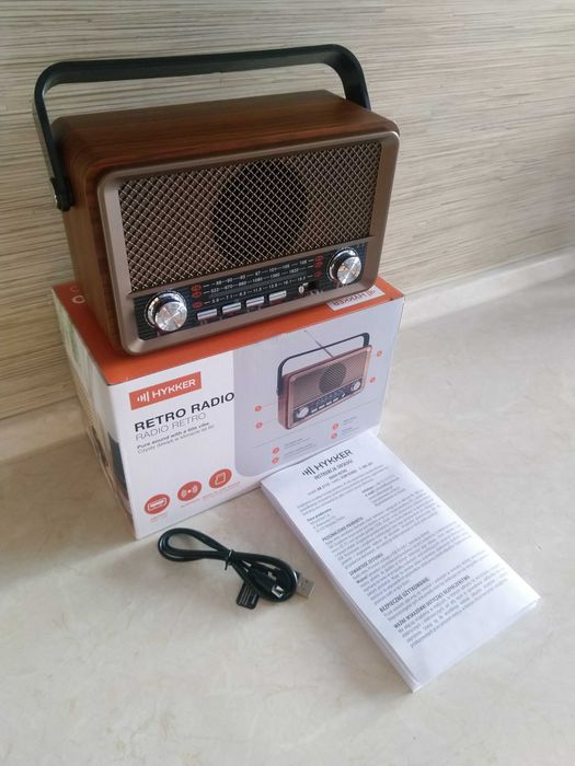 HIT Radio retro sieciowe na usb bezprzewodowe akumulatorowe 2w1 KURIER