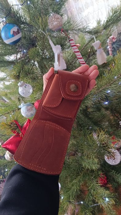 Гаманець ручної роботи Байкерський + затискач в подарунок шкіра кошеле