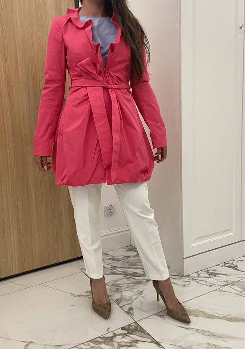 Różowy płaszczyk Pinko S 36 płaszcz trencz lato