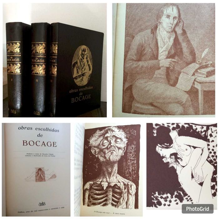 Bocage - Obras Escolhidas Lisboa, edição Artis, 1967, 1969, e 1970; 3 volumes
