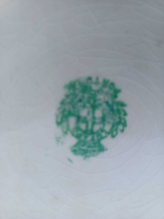 Parto, c floral verde, da Cerâmica Lufapo Massarelos Portugal