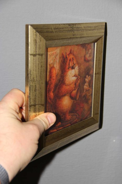 Постер Кіт з саксофоном by Katya Dudnik 21х21 см рама 30 мм настільне