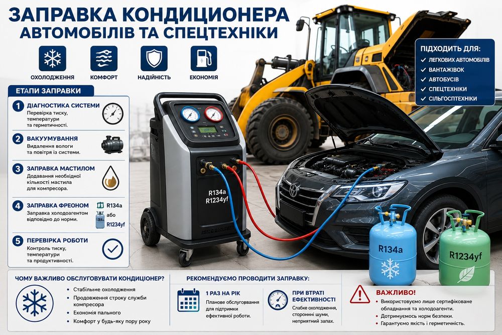 Заправка кондиционера та ремонт СТО