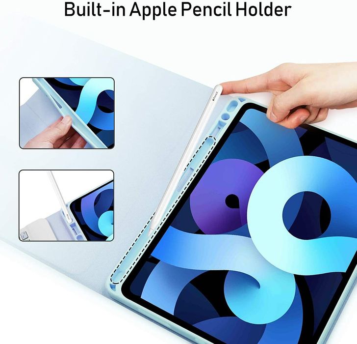 Etui z klawiaturą bluetooth iPad Air 4 & 11" iPad Pro 11" 2018 2020 2021 błękitne