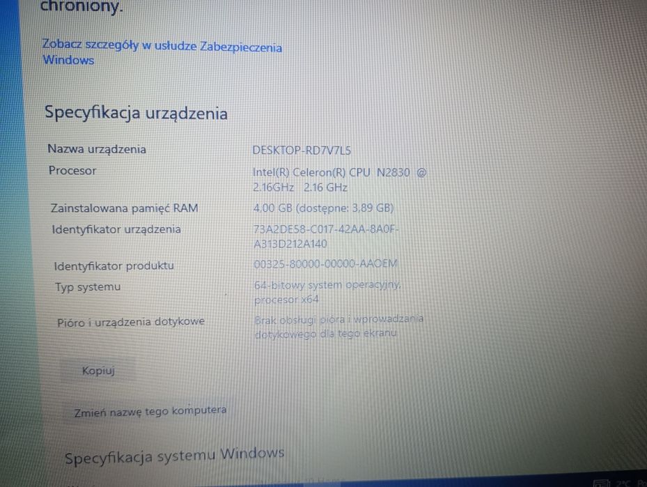 Laptop Asus 250gb dysk SSD 4gb Ram 15/6 cali