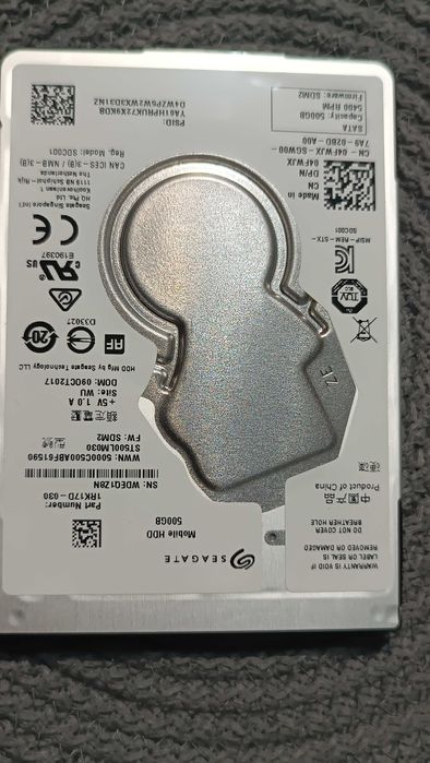 Seagate 500GB 2.5 SATA 5400RPM – zablokowany hasłem – na części