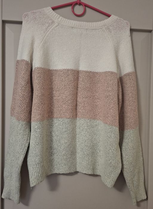 Sweter sweterk w paski kolorowe. Primark, roz. XL