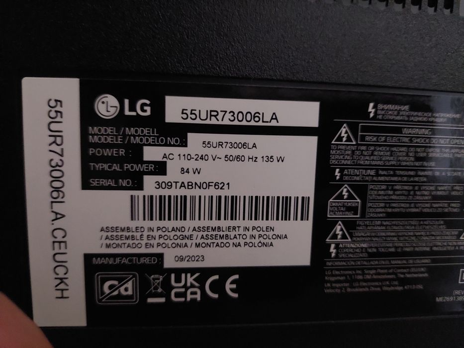 TV LG LED 55 140CM 4K ultra hd- SMARTV