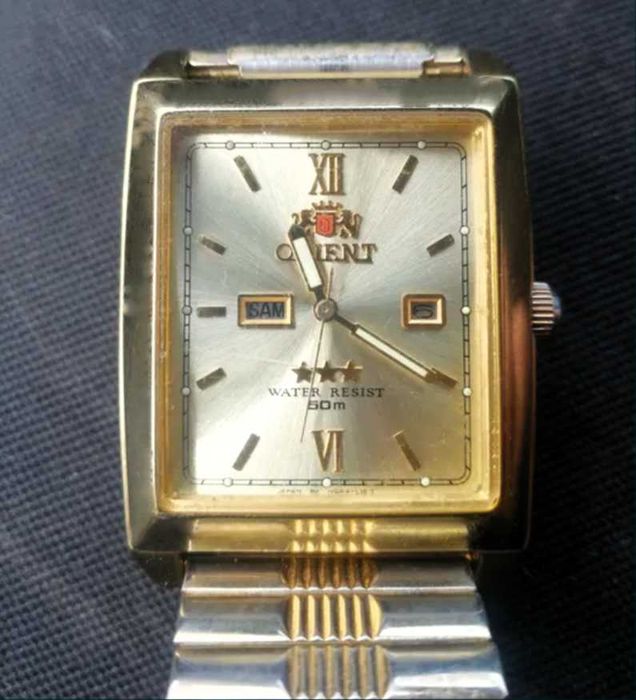 Piękny „ ORIENT – Automatic ” Złoty z datownikiem „Vintage” lata 80