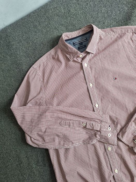 Класична червона чоловіча сорочка в клітку Tommy Hilfiger L-XL