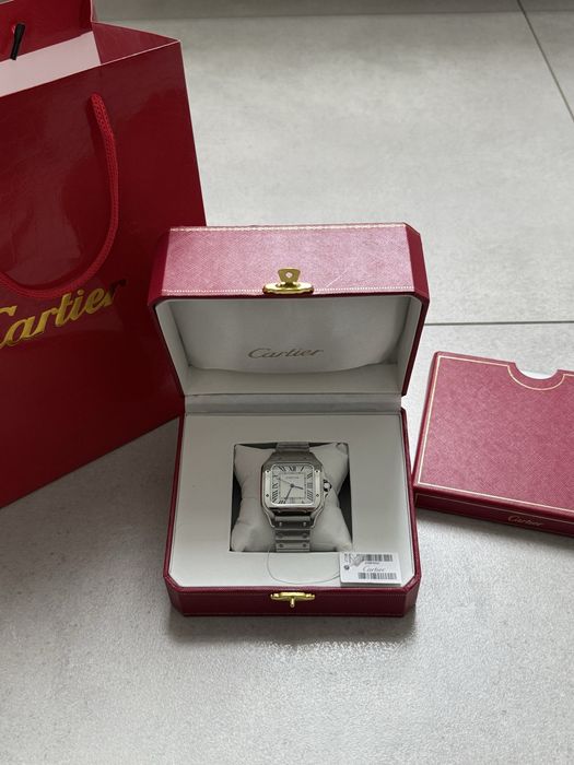 Cartier santos 40mm nowy z biała tarczą