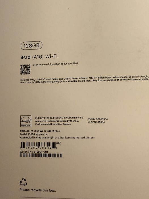 NOWY Tablet Apple iPad 11. generacji 128GB WiFi Niebieski