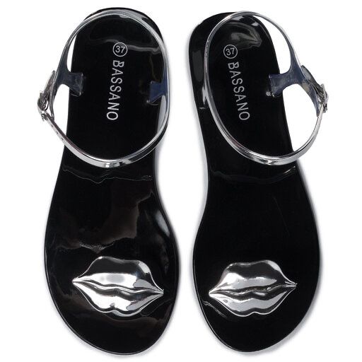 Nowe czarne sandały Bassano, 39 rozmiar