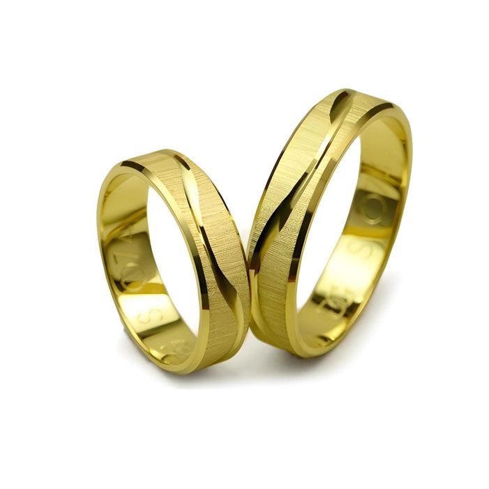 Obrączki ślubne Special S074 z żółtego złota w próbie 585