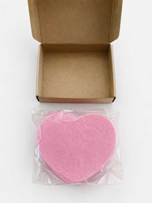 Esponjas Faciais Comprimidas em Forma de Coração – Rosa