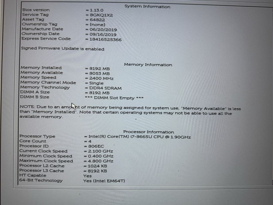 Материнські плати i5-8365U, i7-8665U Dell Latitude 5400