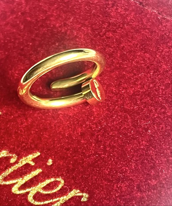 Zloty pierscionek  cartier gwóźdź stal nierdzewna