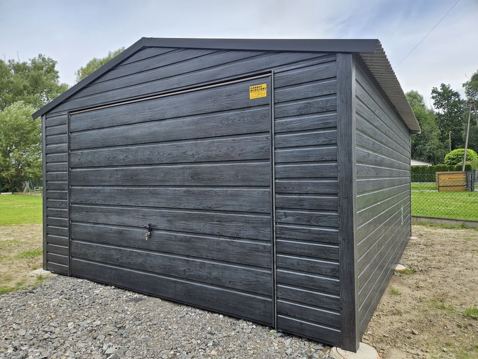 4x6 ŚLĄ Garaż Drewnopodobny Garaze Blaszane Blaszany Blaszak Blaszaki