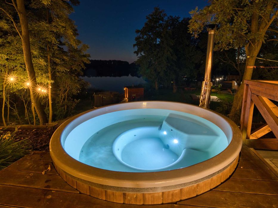 Apartament nad jeziorem, balia, jacuzzi, sauna