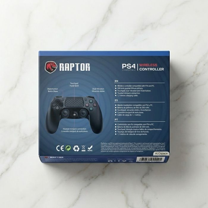 Comando Sem Fios Raptor para PS4 e PC (Novo na Caixa)