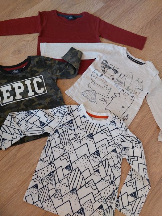 Bluzki z długim rękawem zestaw 4 szt r 80