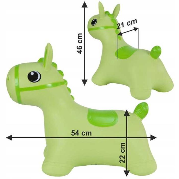 Skoczek gumowy Tootiny Hoppimals dla dzieci z pompką KONIK różowy