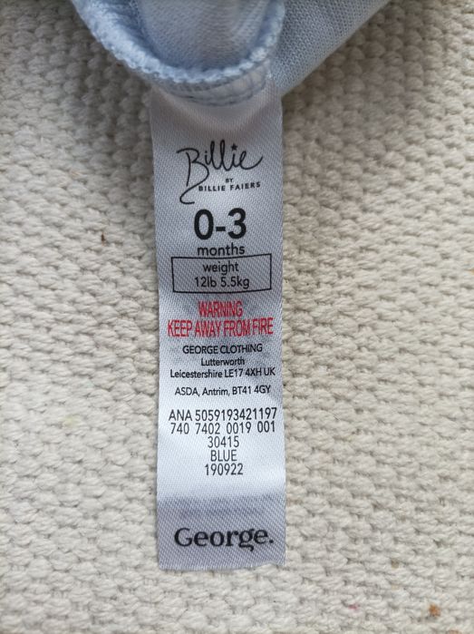 Welurowy pajacyk nowy 56-62