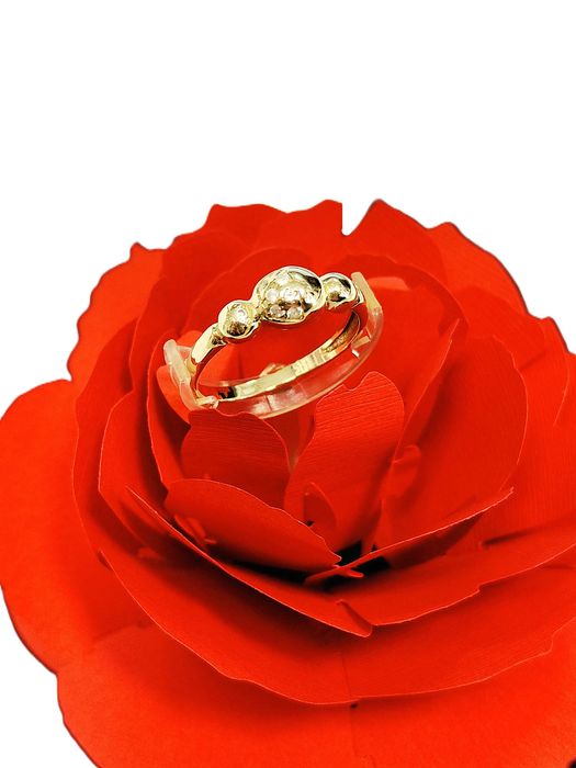 Złoty Pierścionek Próba 585 R:19 W:2,19g Cyrkonie