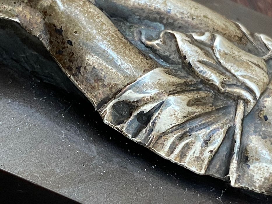 Crucifixo com Cristo em prata Portuguesa contrastada 24 cm Arte Sacra