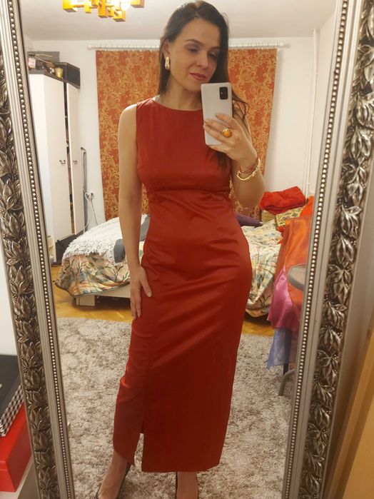 Bordowa maxi sukienkafirmy Angie rozm. S - L
