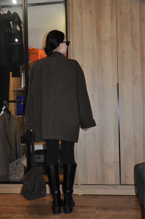 Пальто Premium шоколад оверсайз 100%  натуральна шерсть під BAZHANE