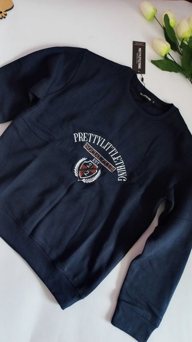Флісовий жіночій світшот синій 46 розмір prettylittlething новий