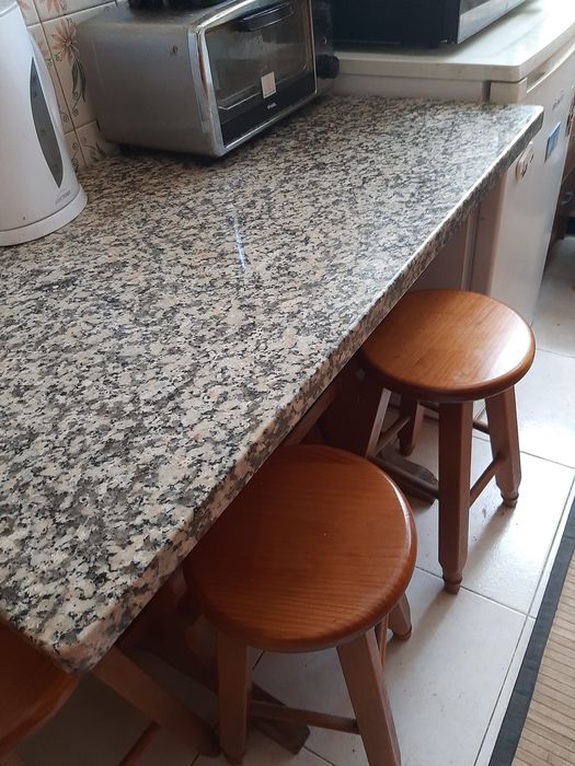 Marble-Top Table with 4 Benches64752332372225120