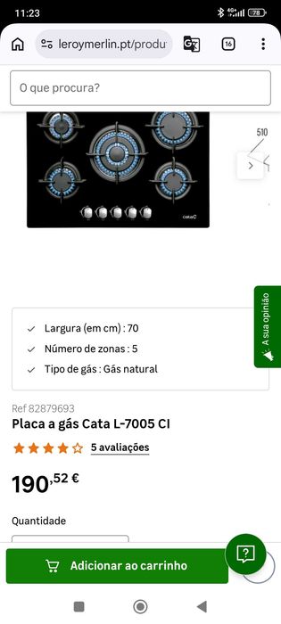 Placa de Fogão a Gás