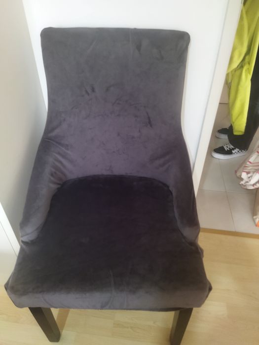 1 Capa para cadeira capitone cinza veludo